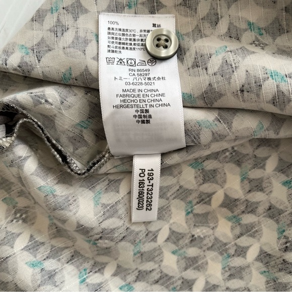 Tommy Bahama 100% Silk Short Sleeve Button Up Shirt Black Gray Pattern Size XXXL - Picture 7 of 9